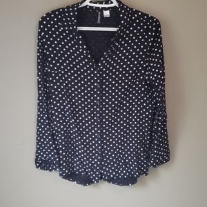 4/12 Navy Polka dot top.